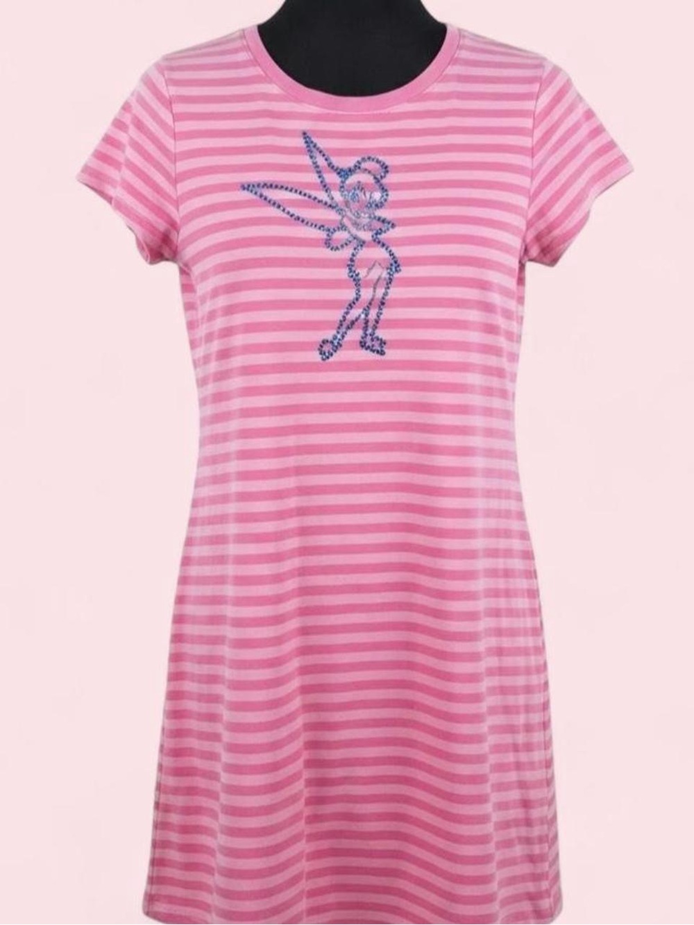 Disney Rare Vintage Grunge Striped Sequin Tinker bell Fairy Coquette Y2K Gown JL